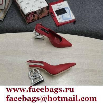 Dolce  &  Gabbana Heel 10.5cm Slingbacks Red with DG Heel 2022